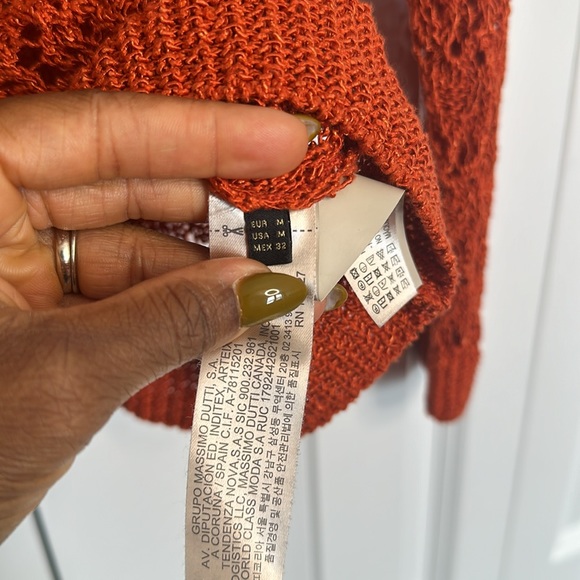 MASSIMO DUTTI orange knit sweater - Picture 6 of 7